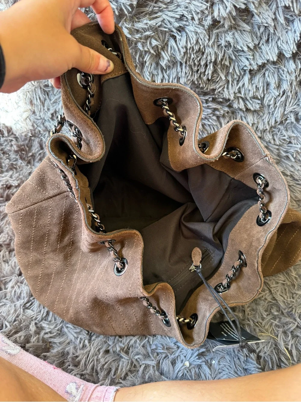 NWT Brown Suede Rebecca Minkoff Tote